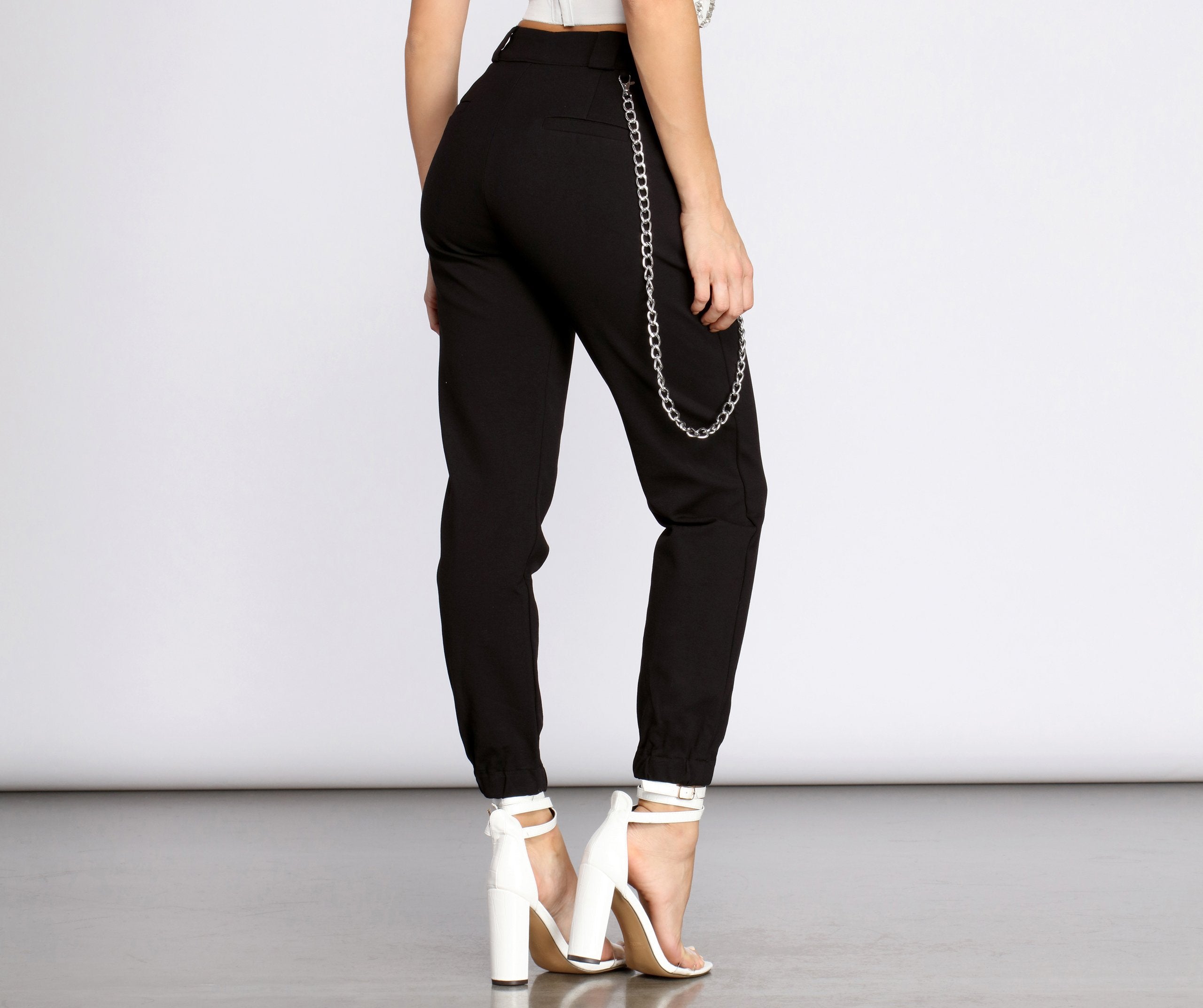Edgy Chic Ponte Knit Joggers