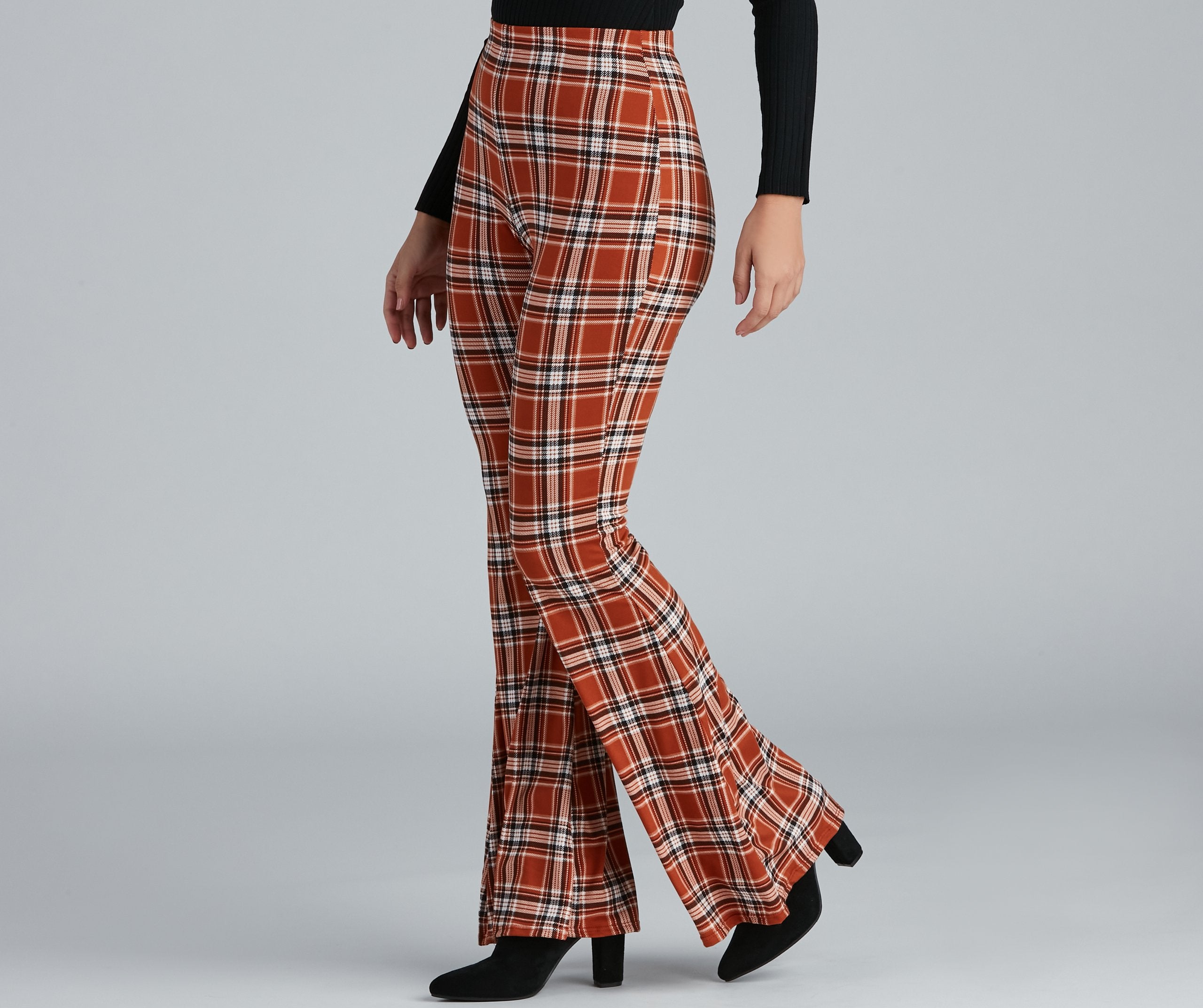 Keeping It Trendy Plaid High Waist Pants