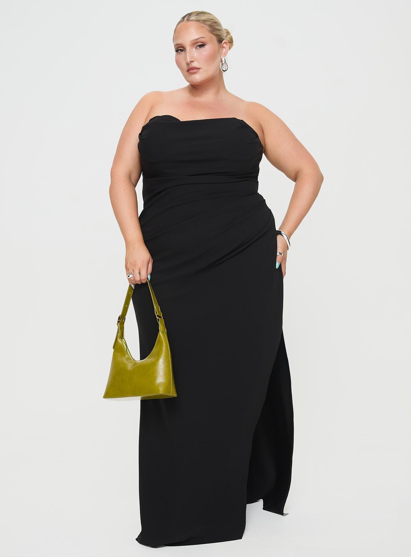 Ferri Strapless Maxi Dress Black Curve