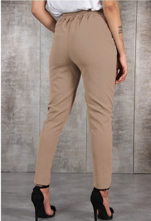 High Waist Paperbag Skinny Dress Pants