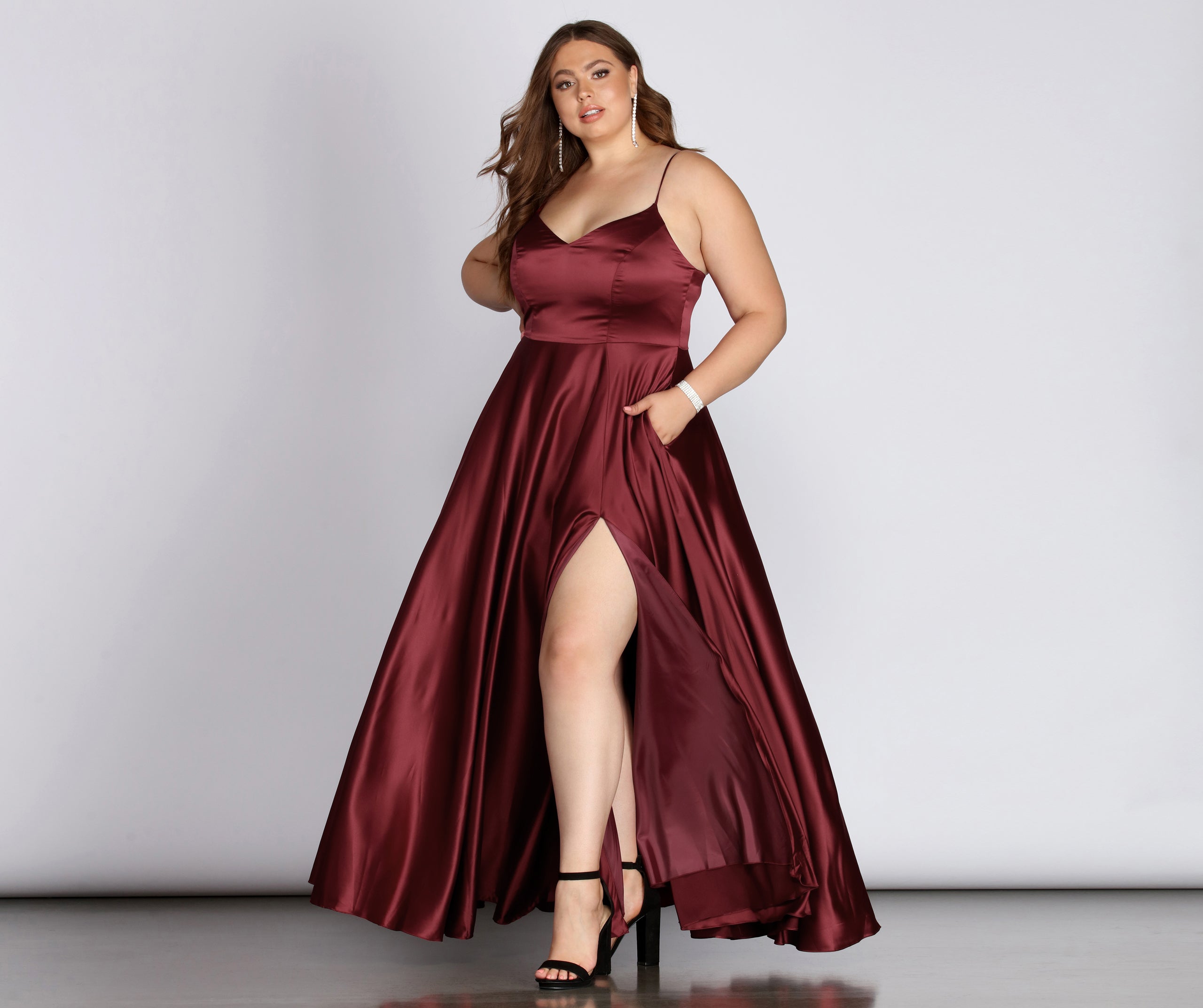 Daria Formal High Slit Satin Dress