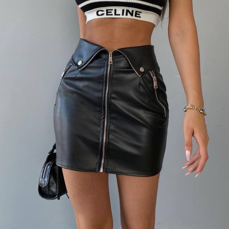 Add Some Edge PU Mini Skirt