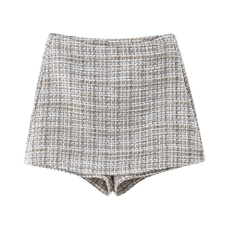 Perfectly Posh Tweed Plaid Skirt