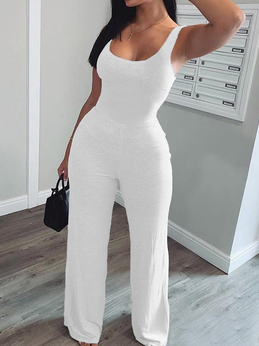 Casual Vest Sports Flared Jumpsuit