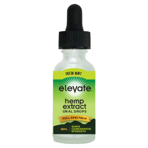 Elevate® Hemp Extract Drops, 150mg Hemp Extract/Bottle, 15ml Bottle- Mint