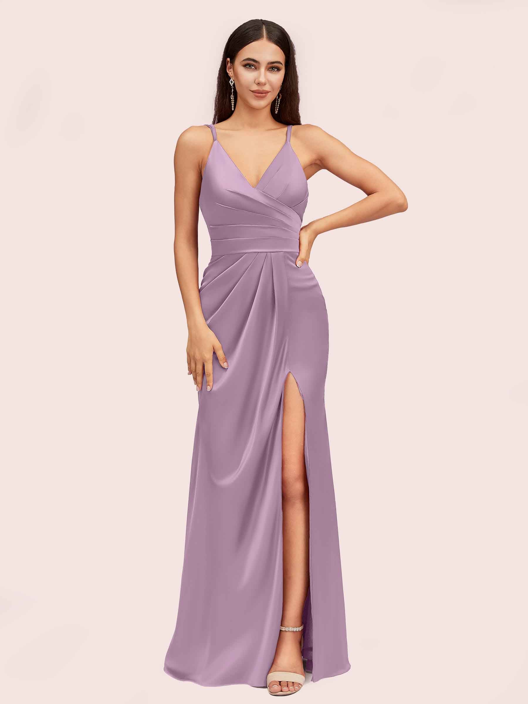 210+ Satin Wisteria Bridesmaid Dresses (Run True To Size) - Cetims