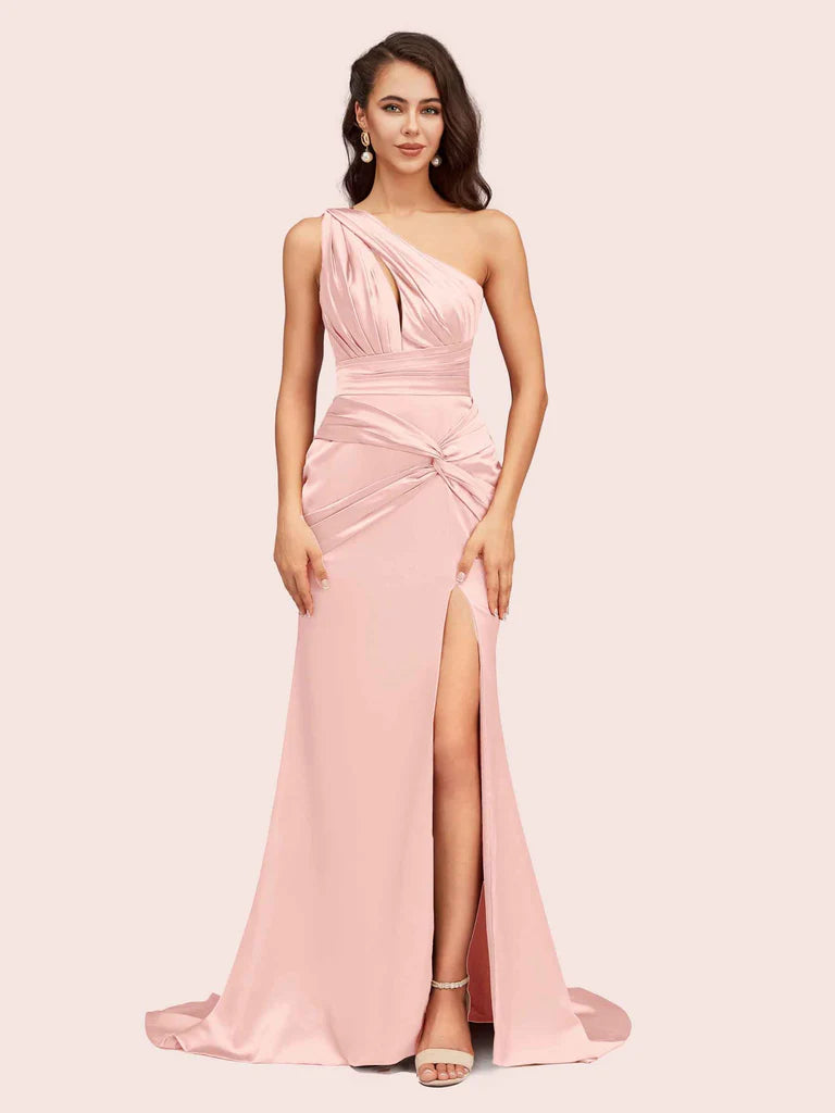 Pearl Pink Satin Prom Dresses (Free Custom Size) Cetims