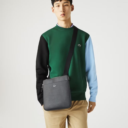 Men's Chantaco Matte Piqué Leather Flat Zip Bag