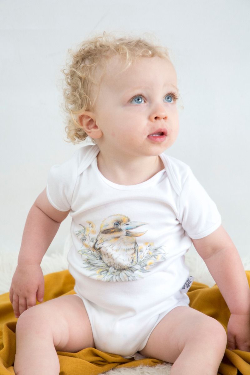 Kookaburra | Organic Baby Clothes | Australian themed | BodySuit | Made in Aus