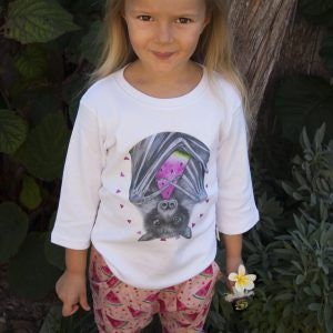 Organic Childrens T shirts | Toddler | Fruit Bat Long Sleeve Tee 1-4