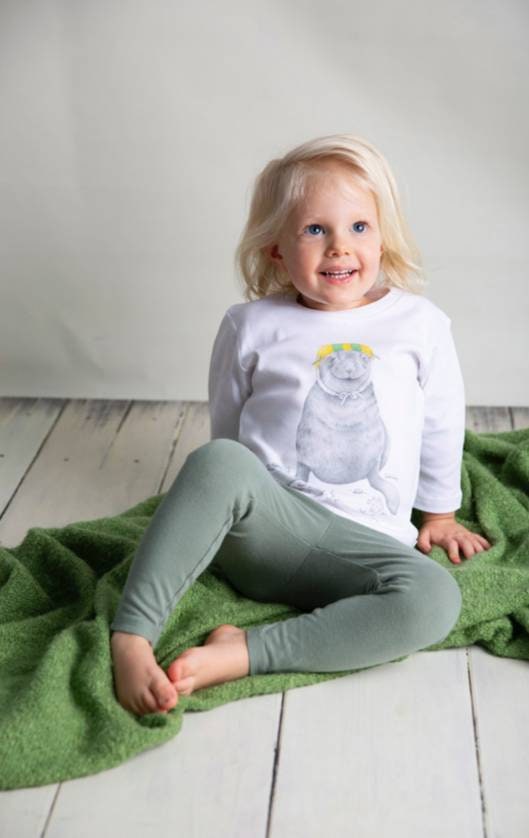 Sea Lion , Australian Sea Lion 3/4 long sleeve , Children's Tee , Organic TShirt , Australian Made Dusty Road Apparel