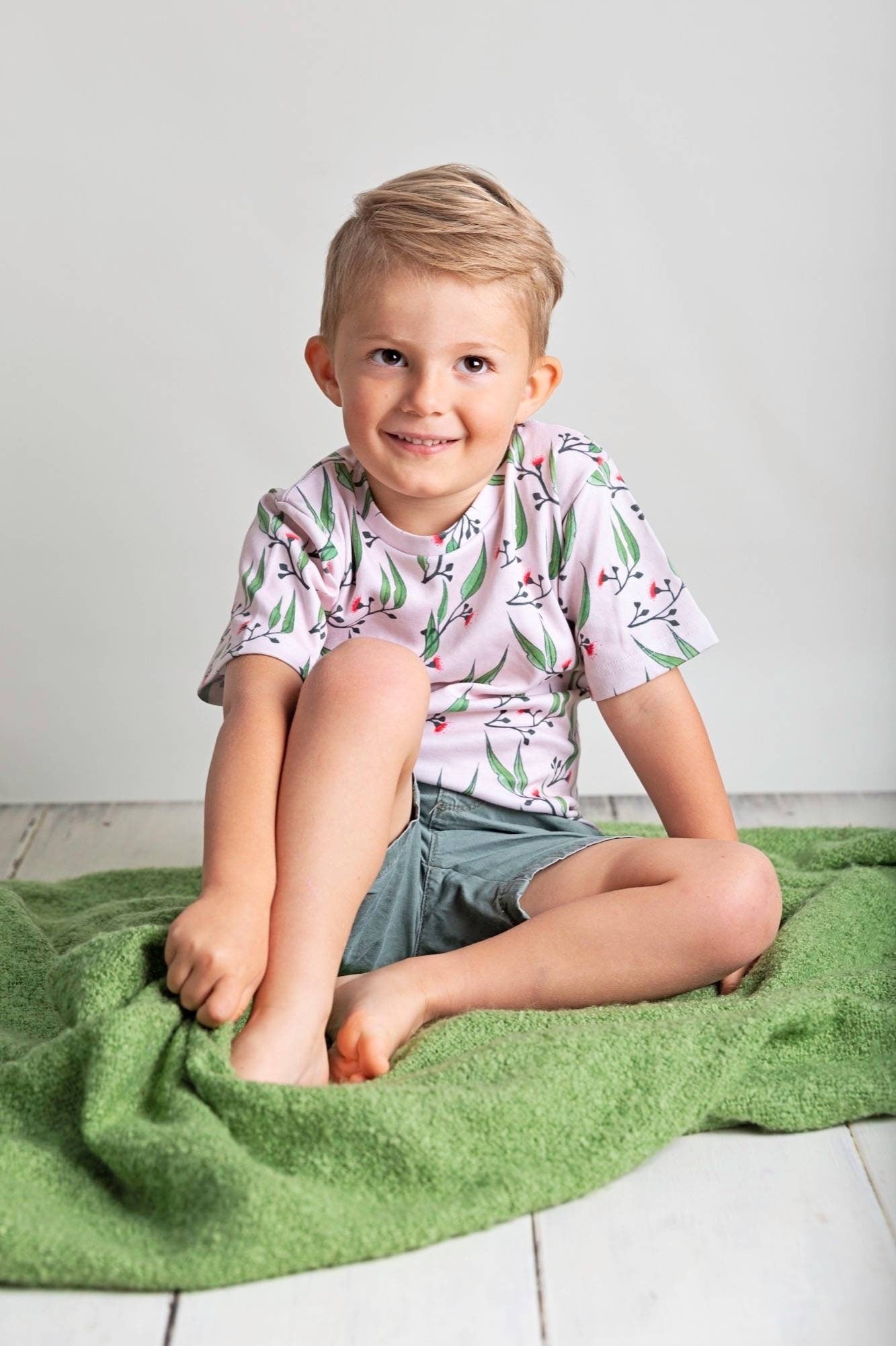 Children's Organic Tees |Uni-sex pink tee | Australian Made | Gum Blossoms | Short Sleeve Tee | Dusty Road Apparel