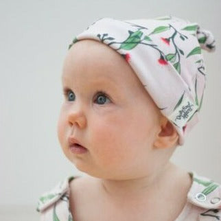 Organic baby hats | Blossoms knot hat | Australian Made | 0 - 3 months