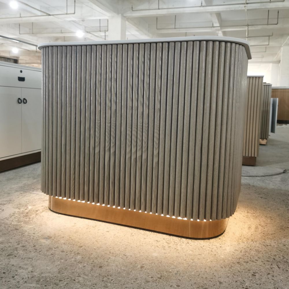 Modern Office Furniture Hotel Front Desk Beauty Salon Reception Counter with Light