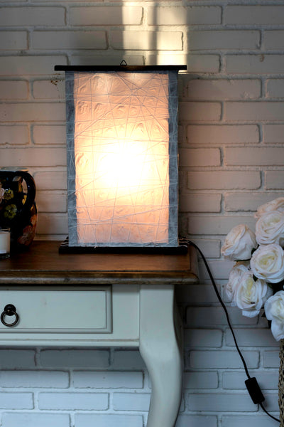 Handmade Interlace Kozo Paper as a lampshade