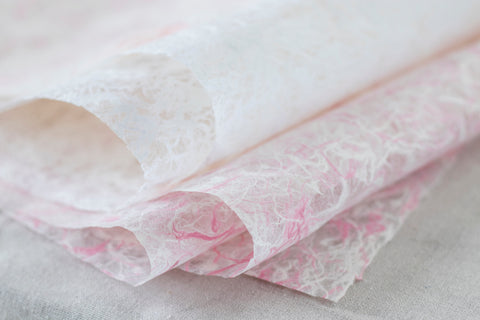 White and pink Unryu papers 