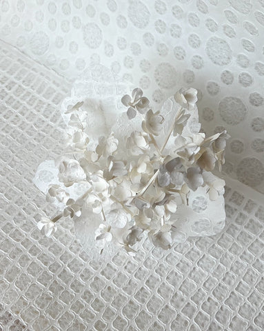 Handmade Lace Kozo Mulberry Paper cut into Paper Flowers