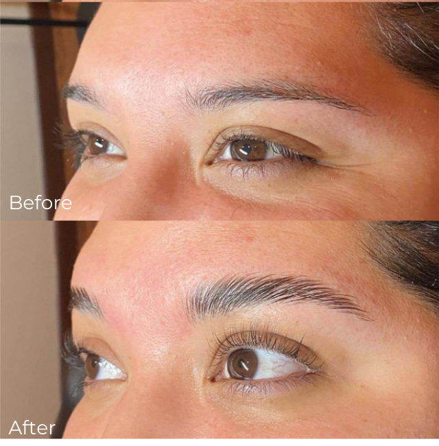 brow lamination on thin brows