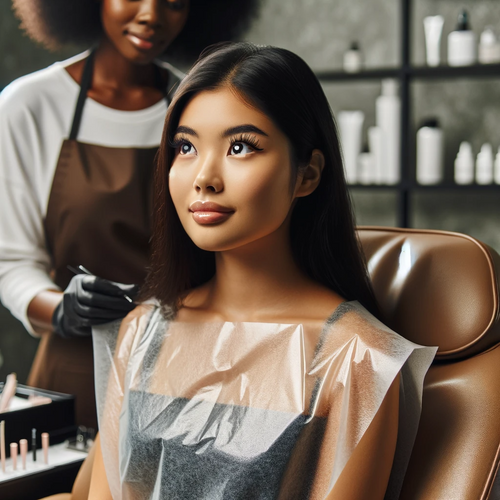 A young woman about to get her lashes lifted