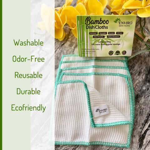 Bamboo Dish Cloths – Washable Sponges