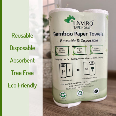 Bamboo Paper Towels Reusable & Disposable