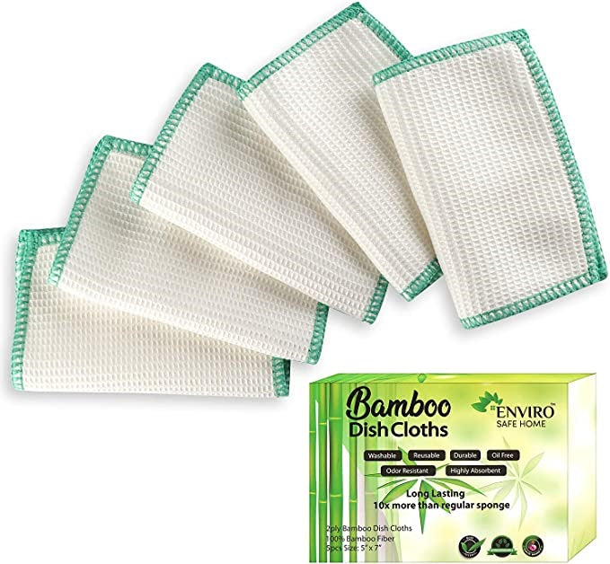 100% Bamboo Waffle Dish Cloth & Cleaning Cloth - Reusable Cleaning Rag –  Good Karma Mart