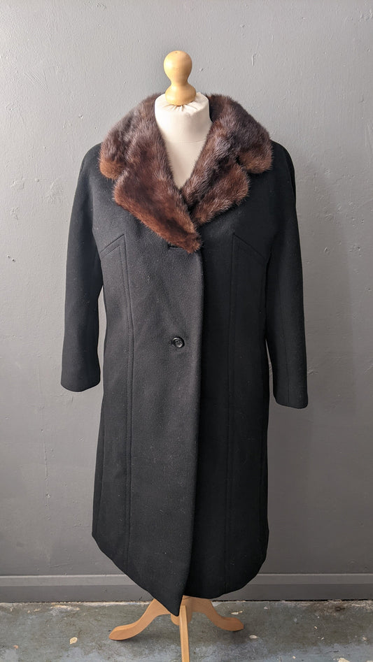 80s Plus Size Wool Blend Coat, Double Breasted Oversized Jacket