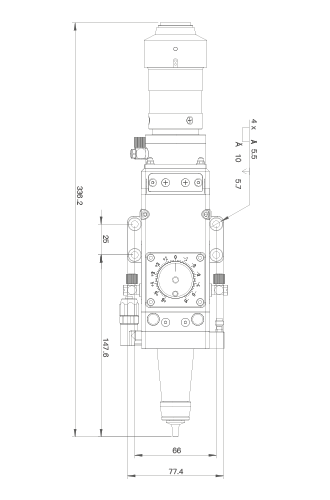 Sky Fire Laser Cutting Head-WSX-SW20A-2kW dimension