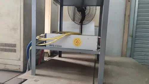 The machine's laser source was transformed from the bulky CO2 laser to a compact fiber laser generator, significantly reducing the machine's footprint while improving efficiency and cutting capabilities.