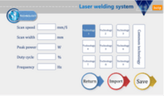 laser welding machine control interface
