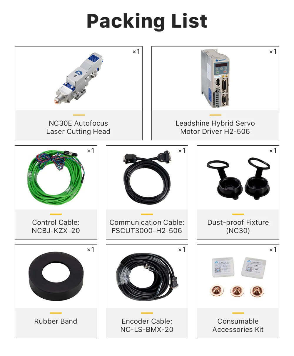 Sky Fire Laser WSX laser cutting head nc30e packing list