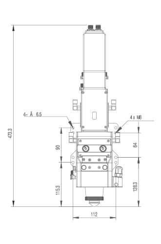 Sky Fire Laser WSX laser cutting head WSX_NC63A dimension