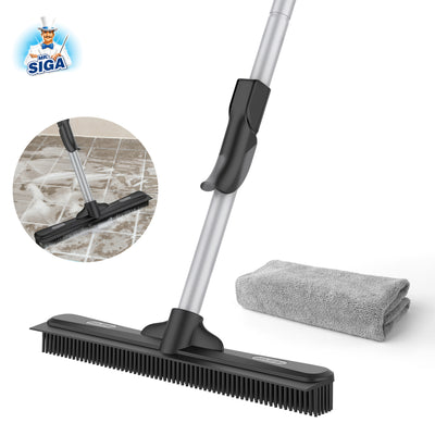  MR.SIGA Professional Microfiber Mop for Hardwood, Laminate,  Tile Floor Cleaning, Stainless Steel Handle - 3 Reusable Flat Mop Pads and  1 Dirt Removal Scrubber Included : Health & Household