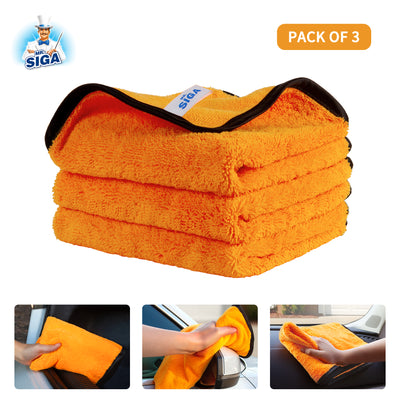 MR.SIGA Professional Premium Microfiber Towels for Household Cleaning, Dual-Sided Car Washing and Detailing, 15.7 x 23.6 inch, 6 Pack