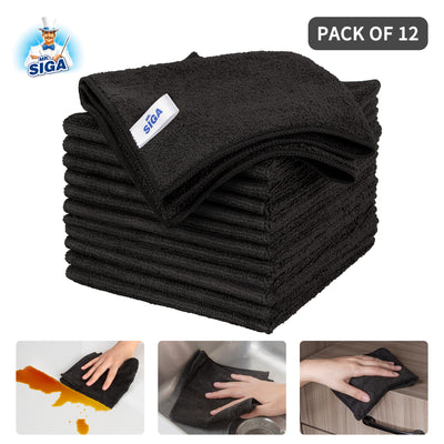 MR.SIGA Professional Premium Microfiber Towels for Household Cleaning, Dual-Sided Car Washing and Detailing, 15.7 x 23.6 inch, 6 Pack