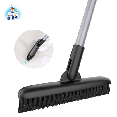MR.SIGA Dish Soap Dispenser & Holder, Bamboo Dish Brush with Soap Dispenser  Set, Includes 4 Replaceable Sponges, Dish Brush Holder in Black
