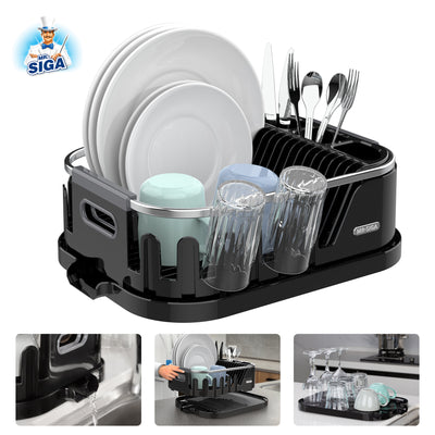 Dish Drying Rack - Compact Dish Rack for Kitchen Counter with a Cutlery  Holder..