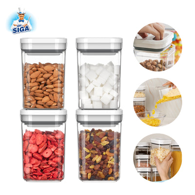 Airtight Food Storage Containers with White Lids – 6 Piece Set