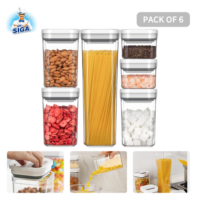 Prep & Savour Cassy One-Handed Airtight Plastic 8 Container Food Storage  Set