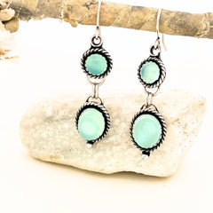 aqua chalcedony silver earrings