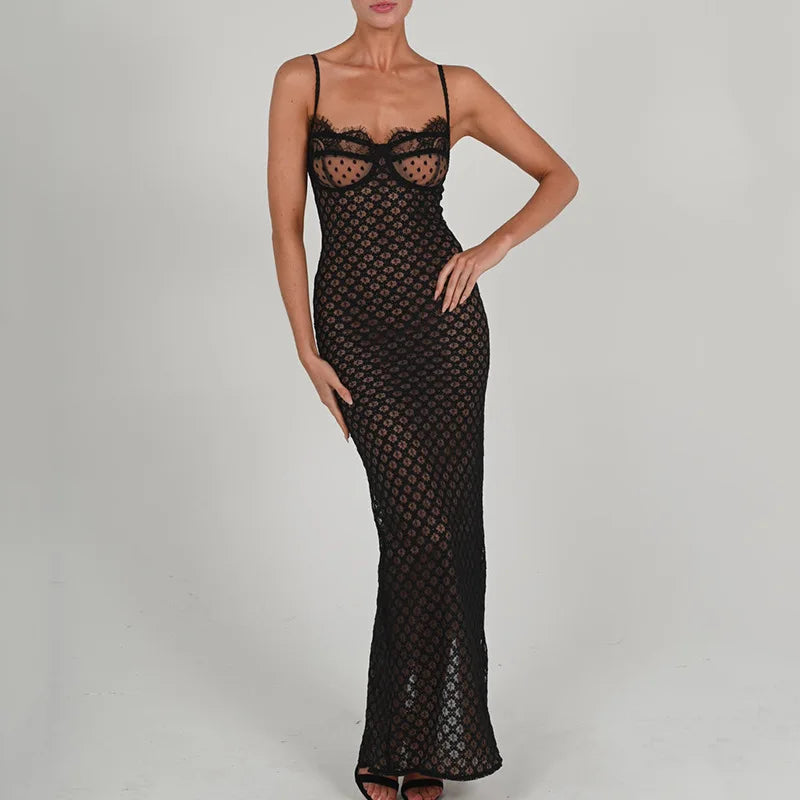 Black Sheer Evening Party Dress Split Bodycon Formal Occasion