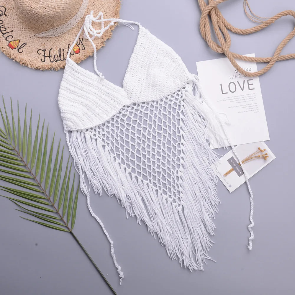 Women’s Crochet Knit Mini Skirt Set – Perfect Beach Outfit