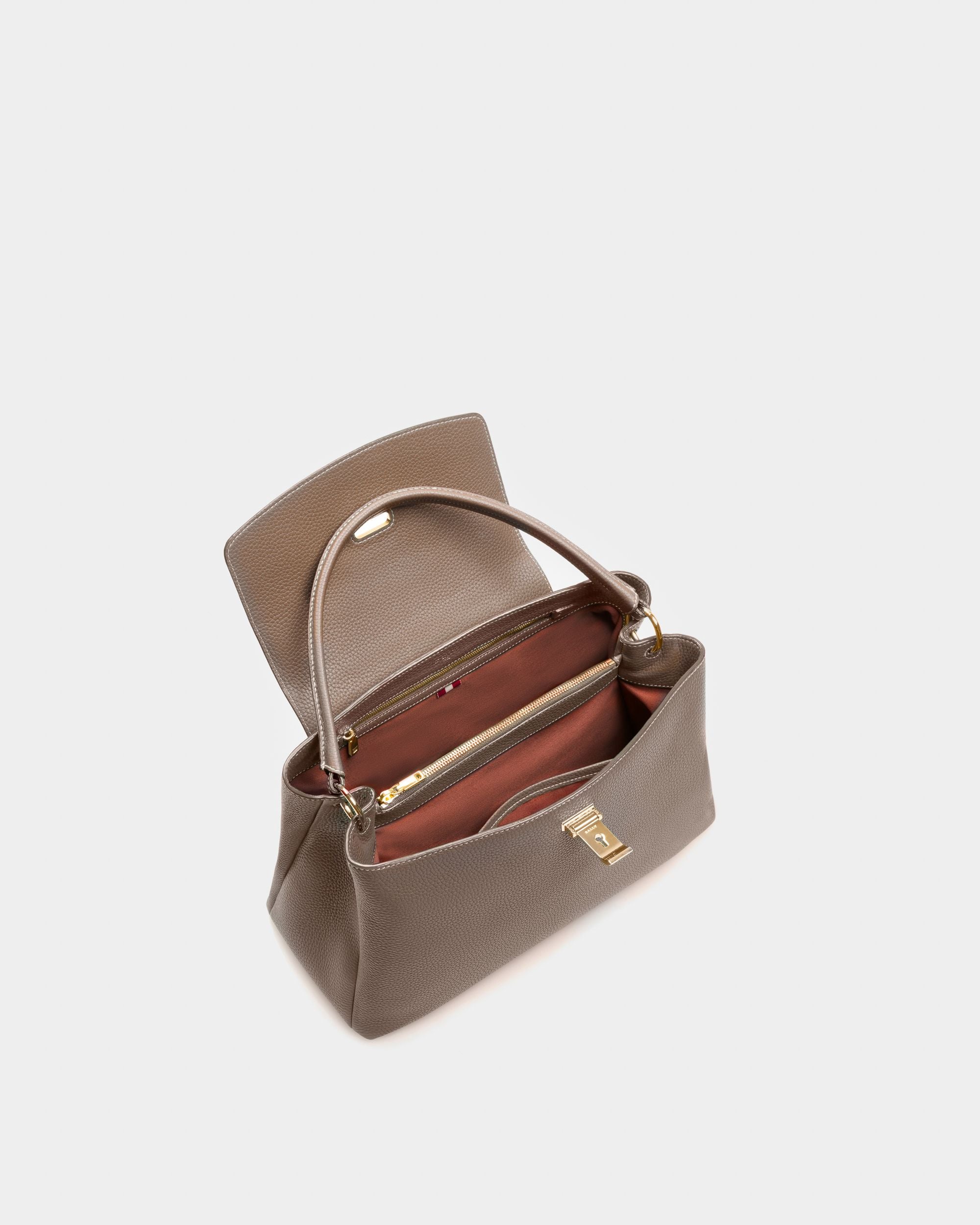 Top Handle Bags  Layka Small - Leather Top Handle Bag In Brown - Bally  Womens - Dramponga
