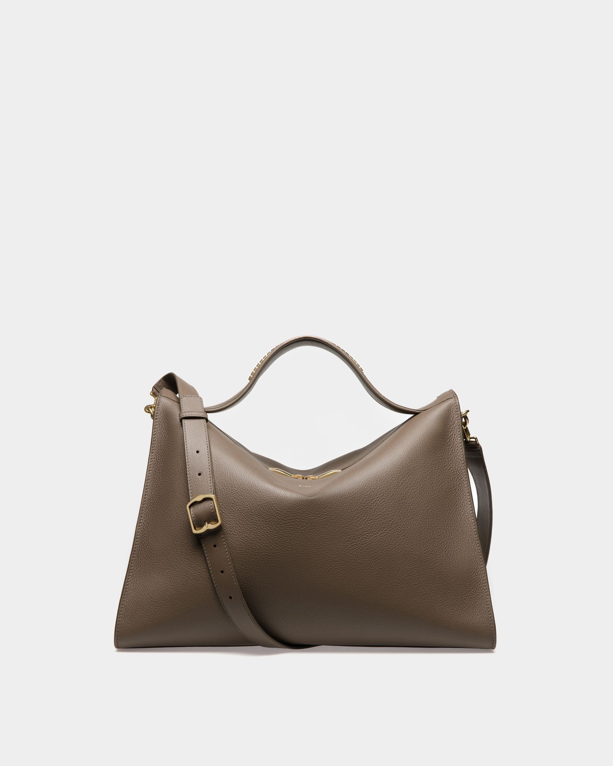 Arkle Soft Tote Bag | Men's Tote Bag |Grey Leather | Bally | Still Life Front