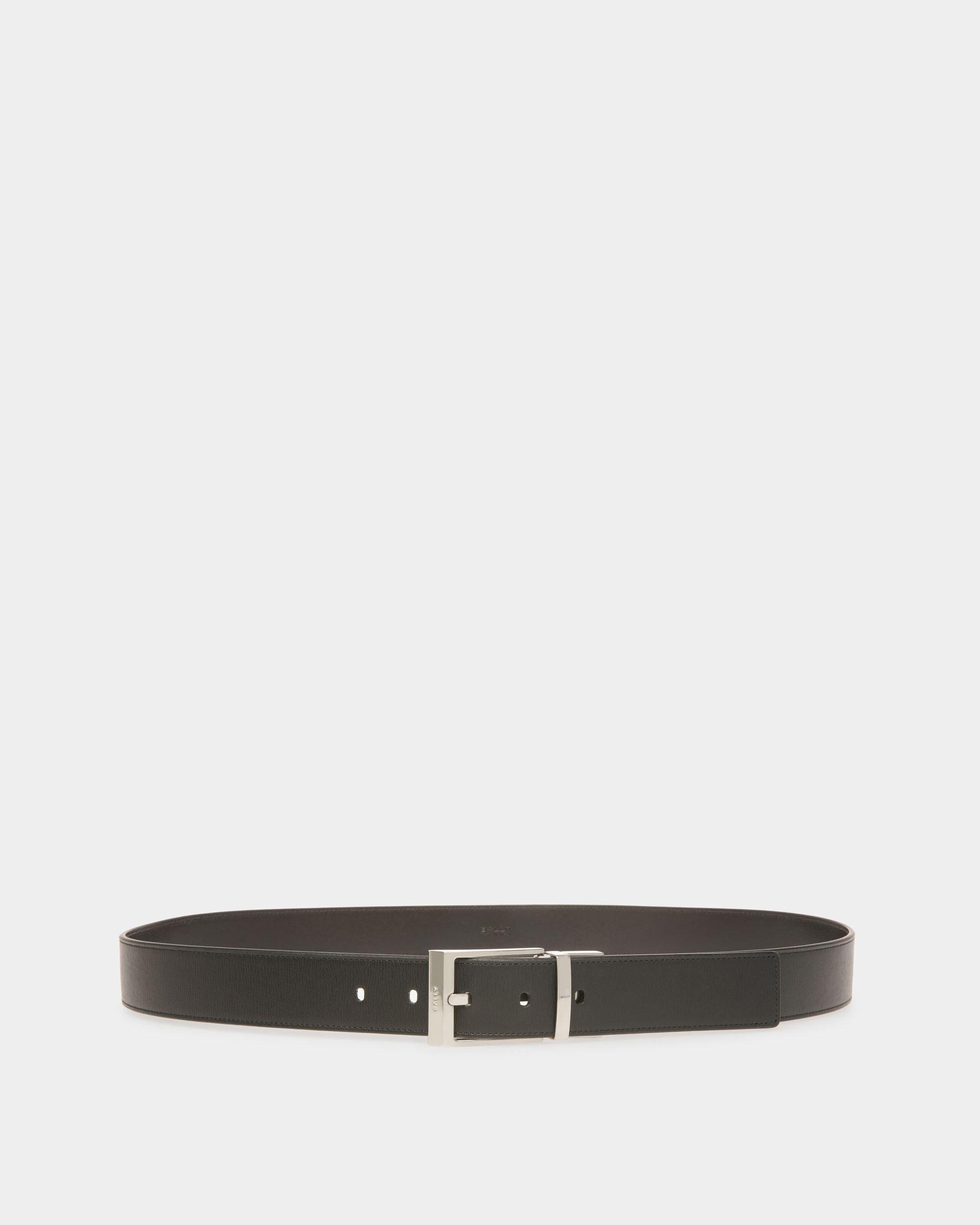 LV Men Black, Silver Genuine Leather Belt Black - Price in India