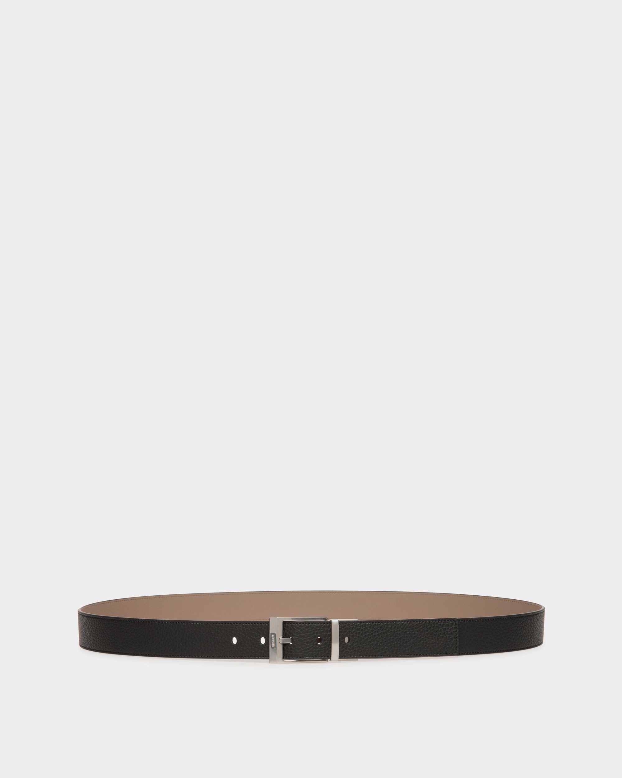 Shiffie 35mm | Men's Reversible And Adjustable Belt in Black And Beige Leather| Bally | Still Life Front
