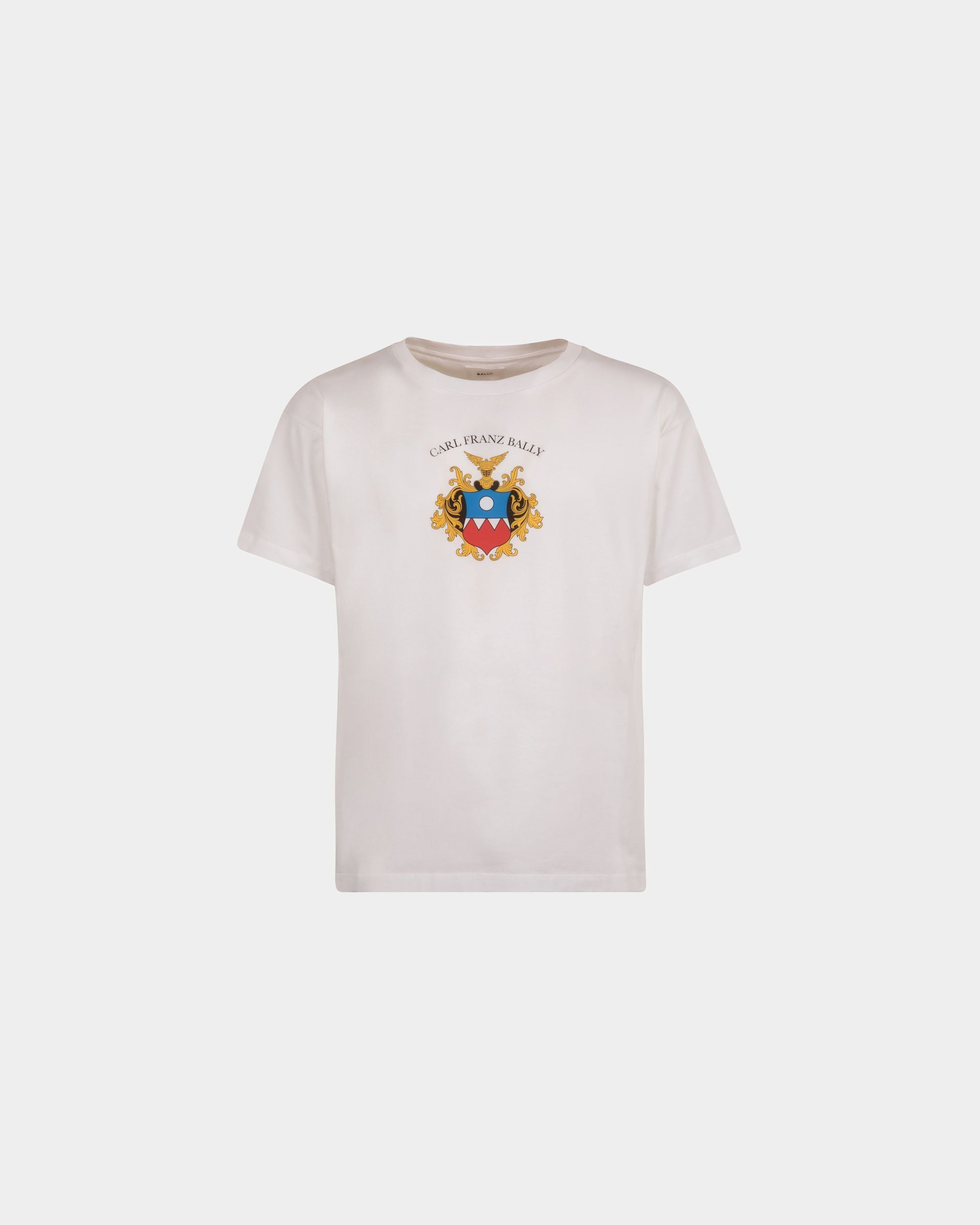 Men's T-Shirt in White Cotton | Bally | Still Life Front