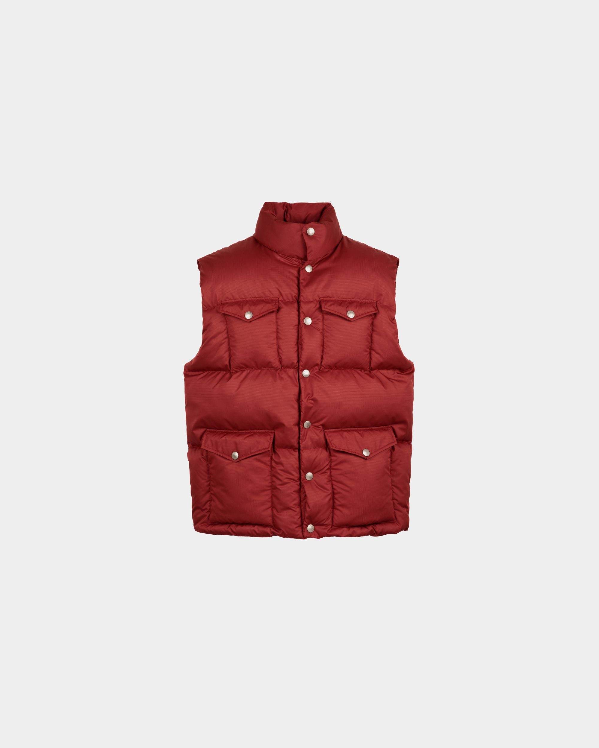 Men's Puffer Vest in Red | Bally | Still Life Front