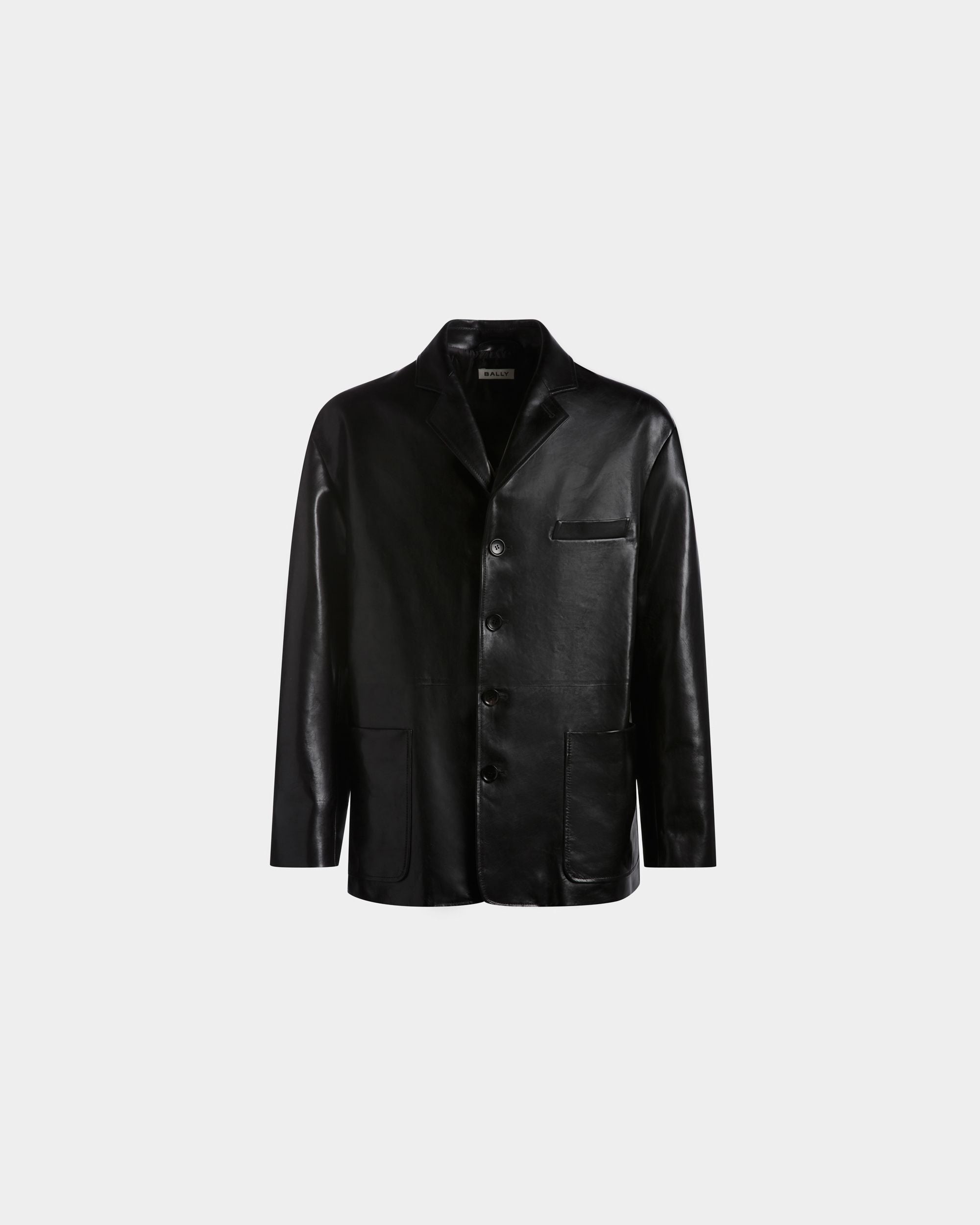 Men's Jacket in Black Leather | Bally | Still Life Front