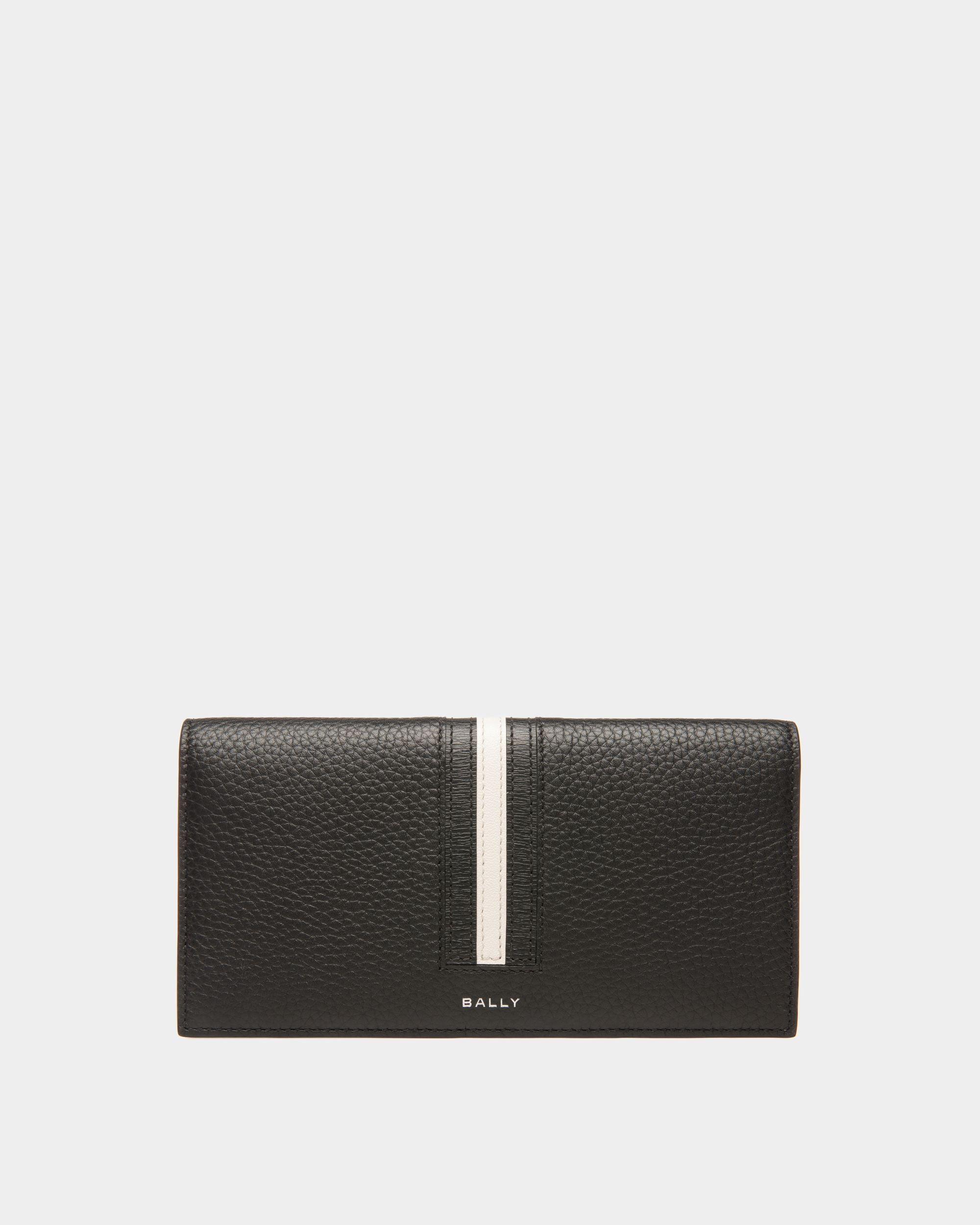 Ribbon Continental Wallet | Men's Wallet | Black Leather | Bally | Still Life Front